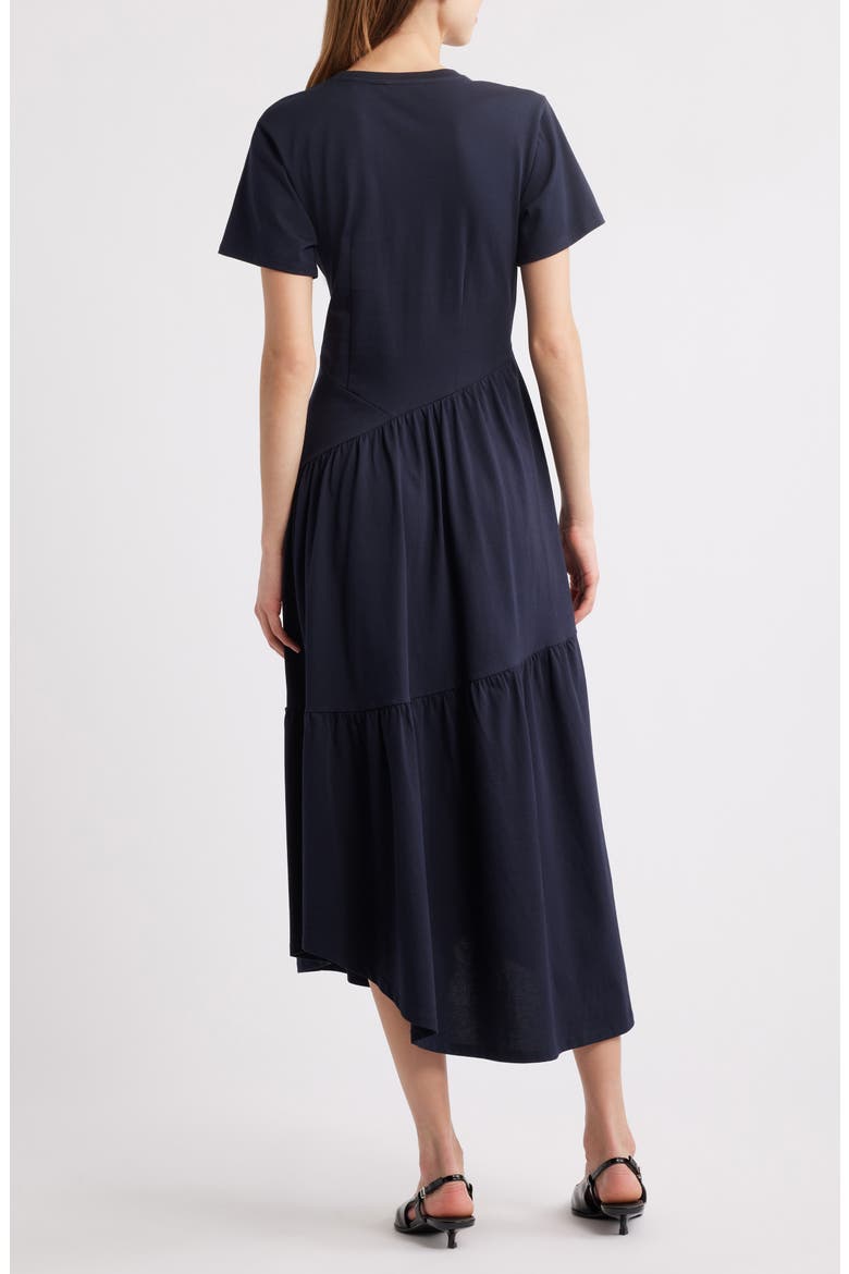 Asymmetric Tiered Ruffle Knit Dress, Alternate, color, NAVY