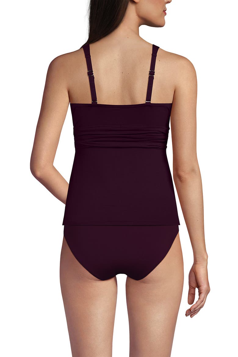 Chlorine Resistant Plunge X-Back Tankini Swimsuit Top, Alternate, color, Dark Wine