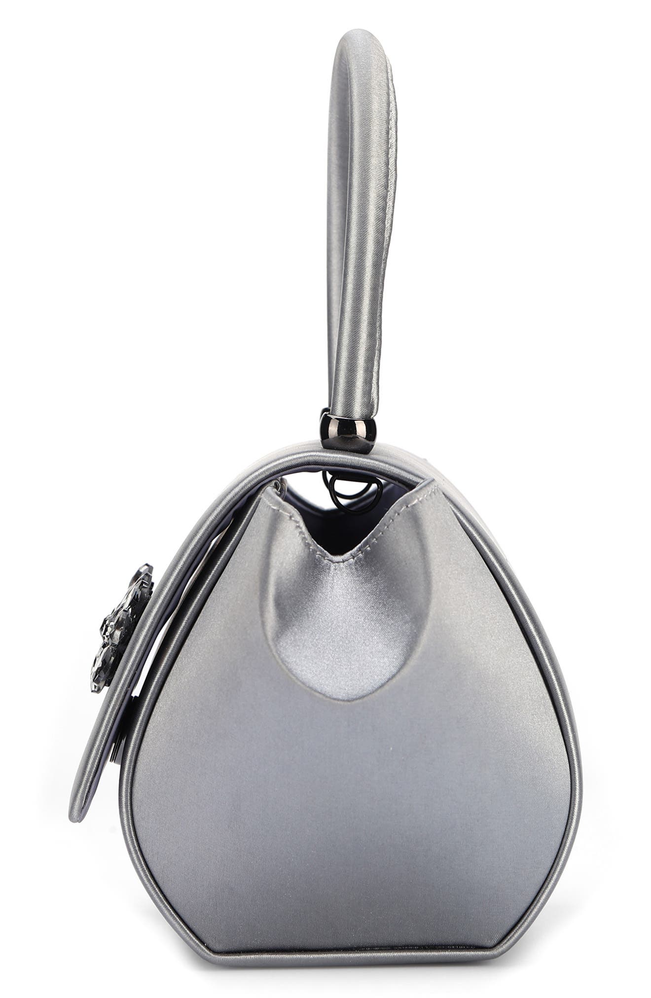Liz Satin Handbag, Alternate, color, PEWTER