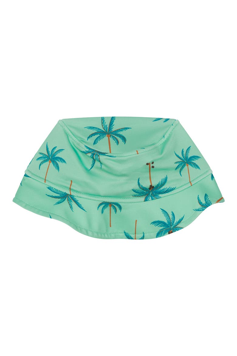 Long Sleeve One-Piece Rashguard Swimsuit & Hat Set, Alternate, color, PALMS