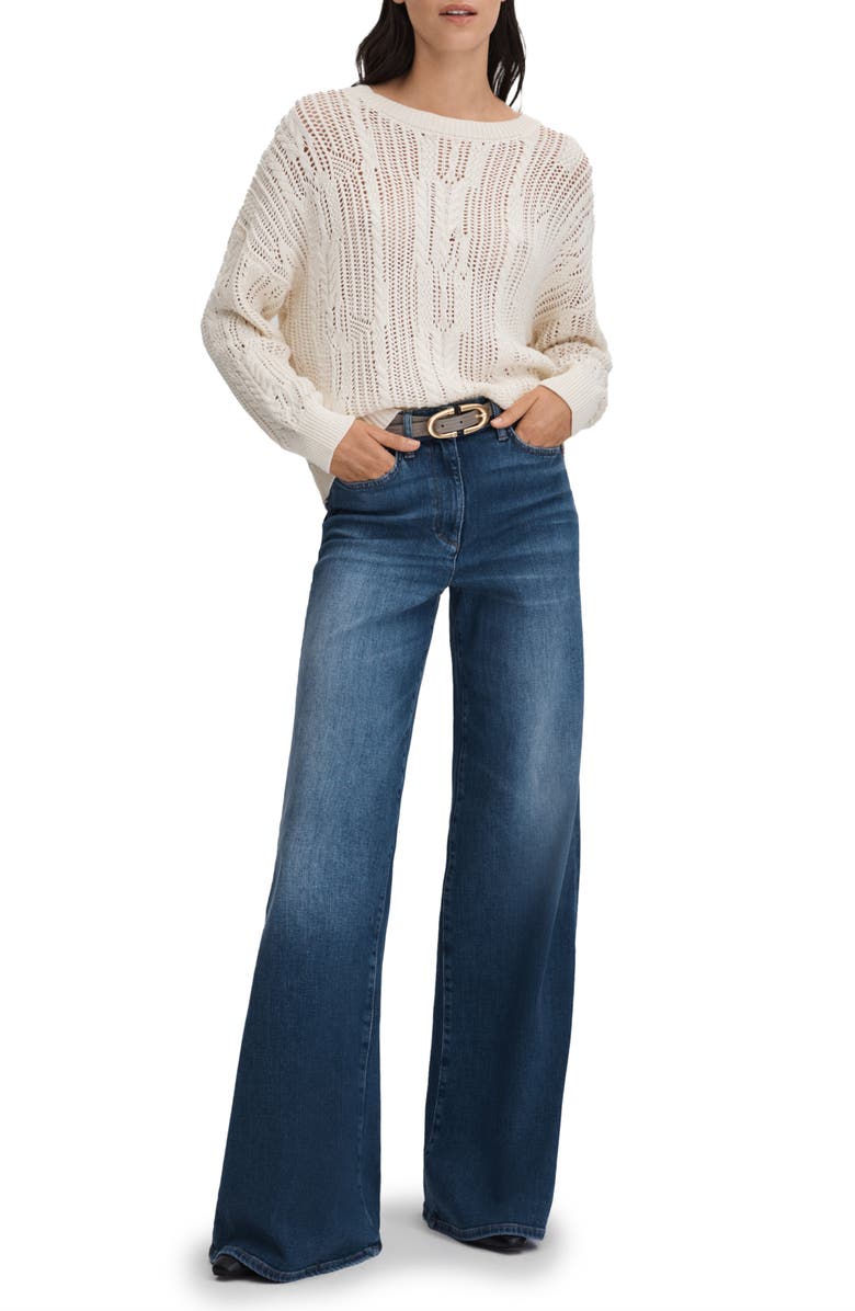 Reiss Ameria High Waist Stretch Wide Leg Jeans, Alternate, color, 