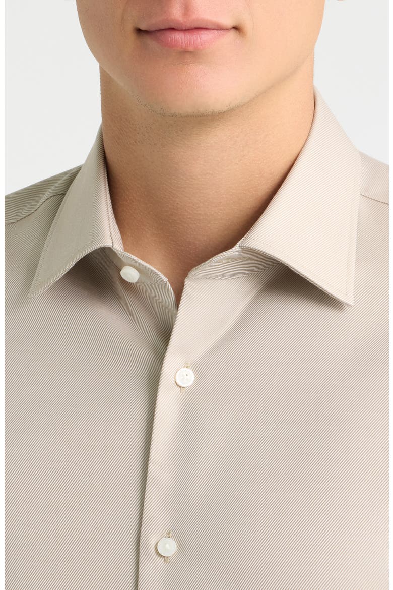 Hank Slim Fit Long Sleeve Cotton Shirt, Alternate, color, MEDIUM BEIGE