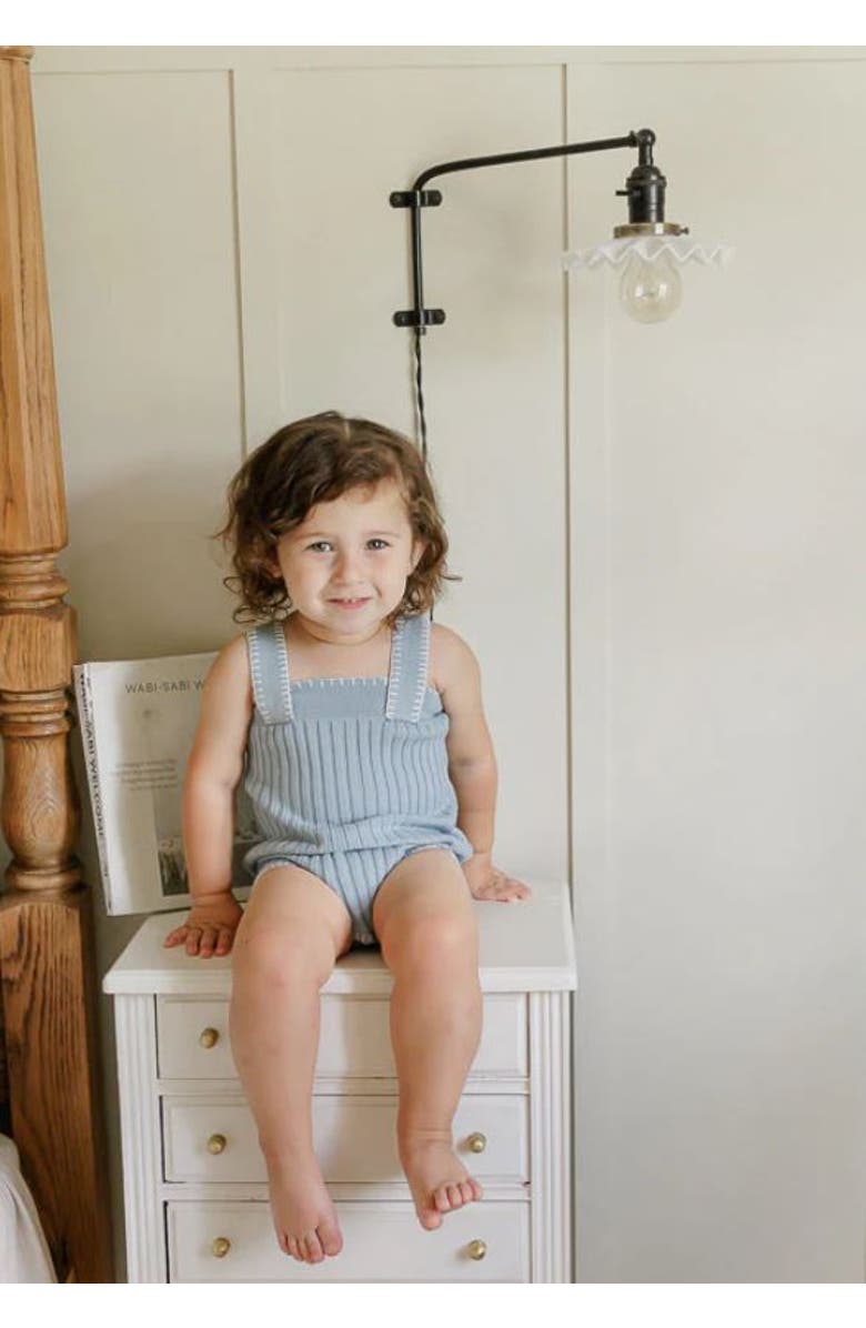 Ely's & Co. Looms Wave Collection - Knit Pointelle Romper, Alternate, color, 