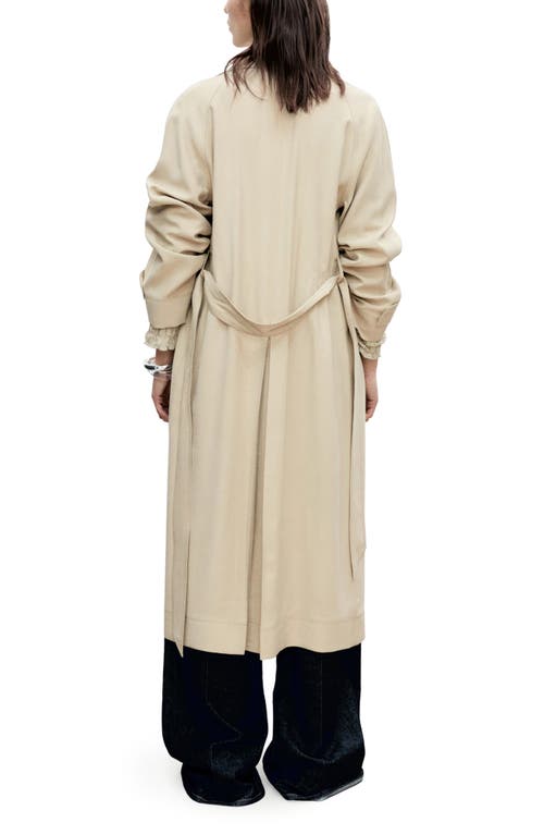 Mango Taxi Trench Coat In Light Pastel Grey