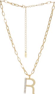Ettika Imitation Pearl Initial Pendant Necklace
