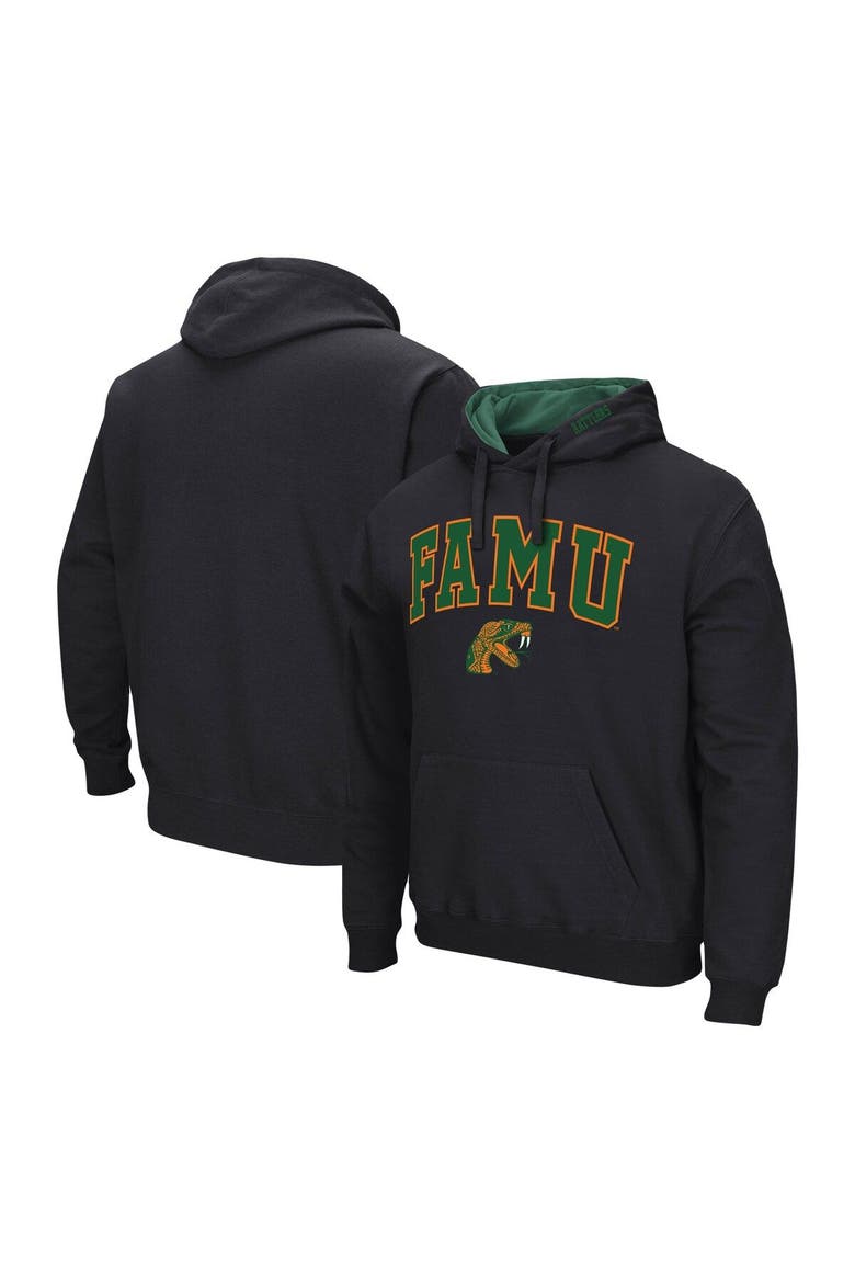 Men's Colosseum Black Florida A&M Rattlers Isle Pullover Hoodie, Main, color, Black