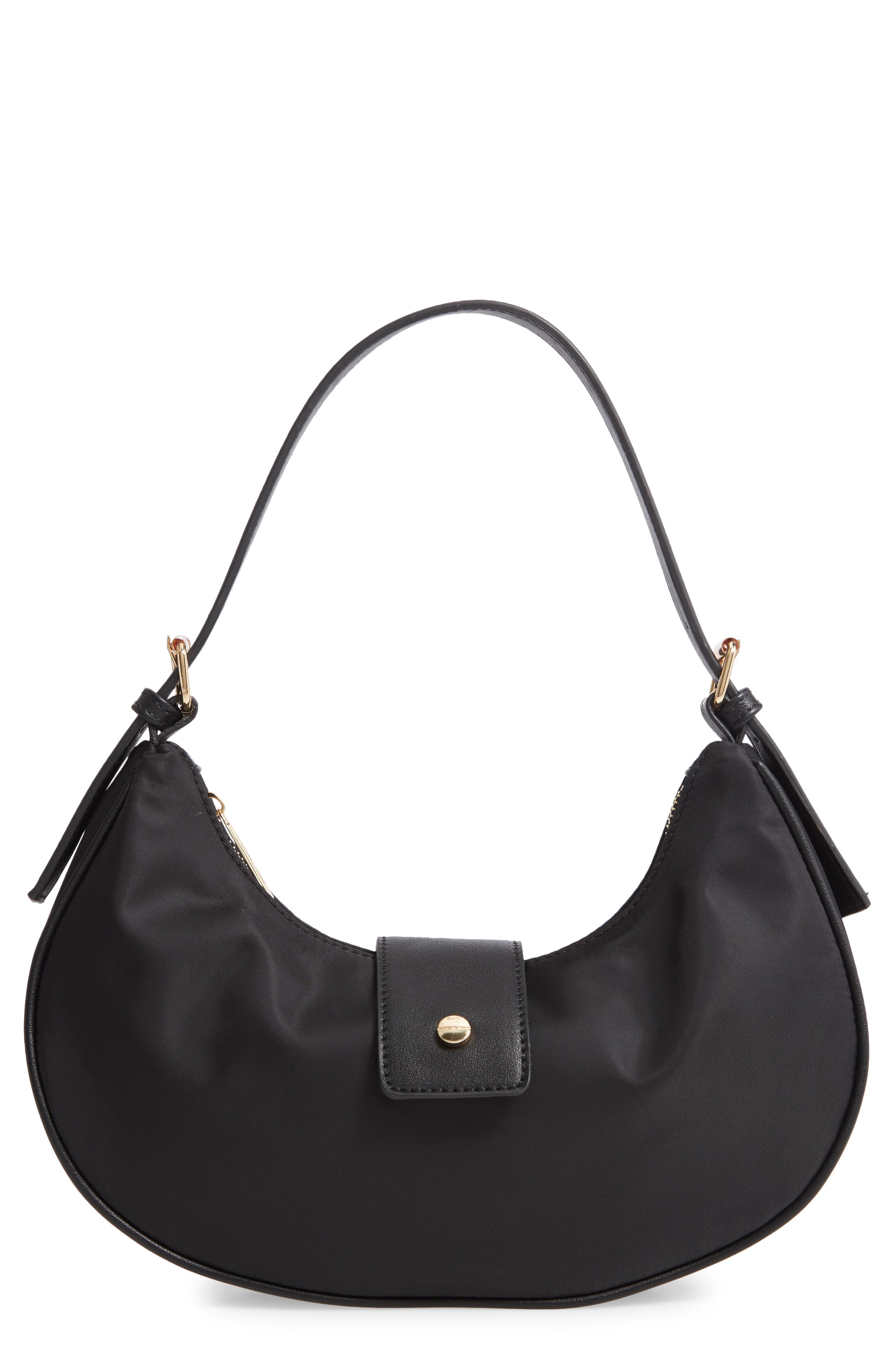 Mali + Lili Flynn Nylon Hobo Baguette Bag, Main, color, 