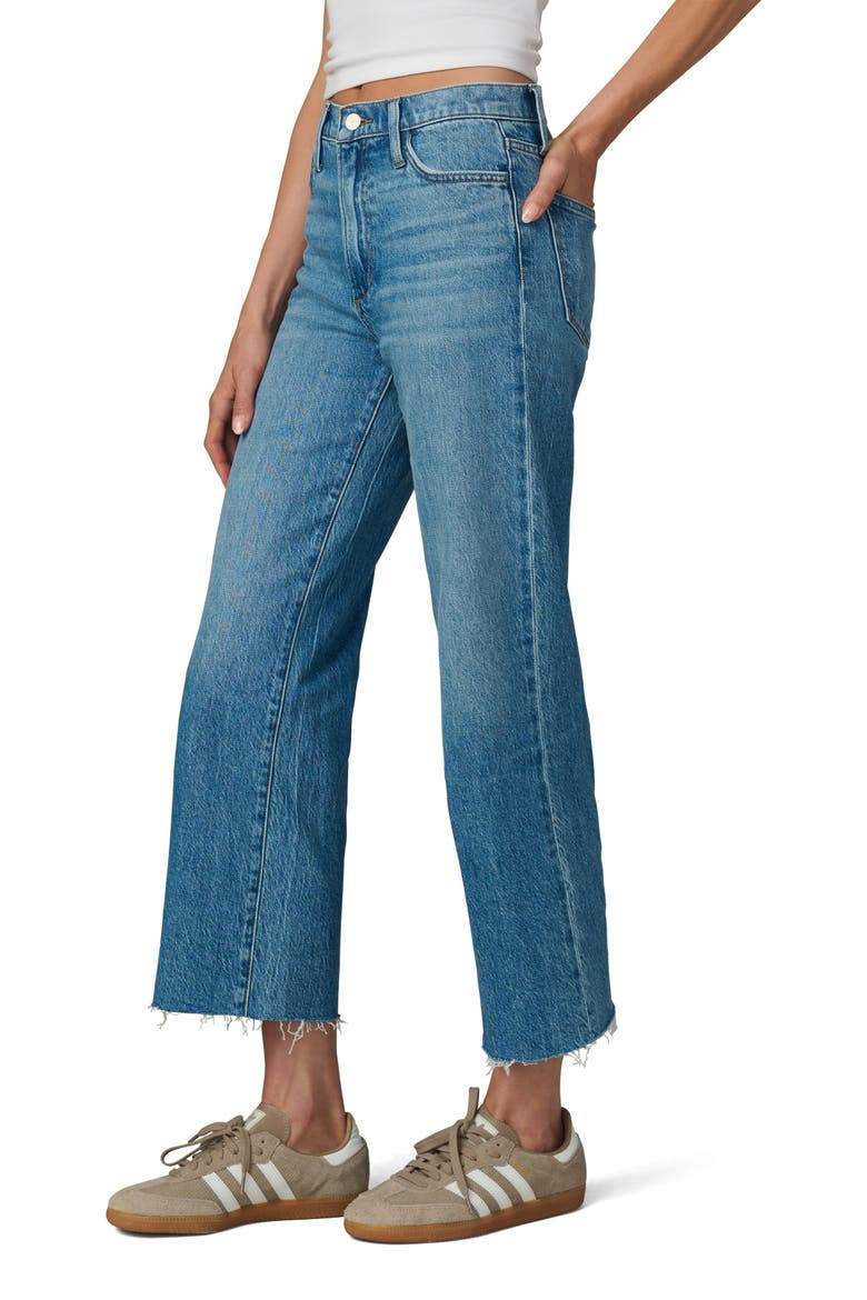 The Blake Raw Hem High Waist Crop Wide Leg Jeans, Alternate, color, GRACEFUL