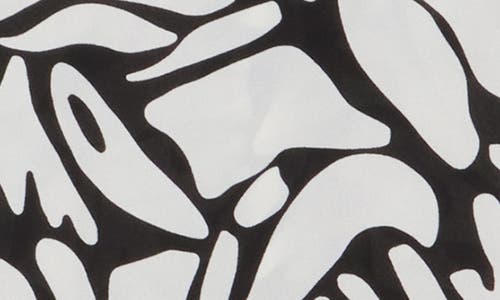 Nordstrom Rack V-neck Tie Short Sleeve Top In Ivory- Black Abstract Animal