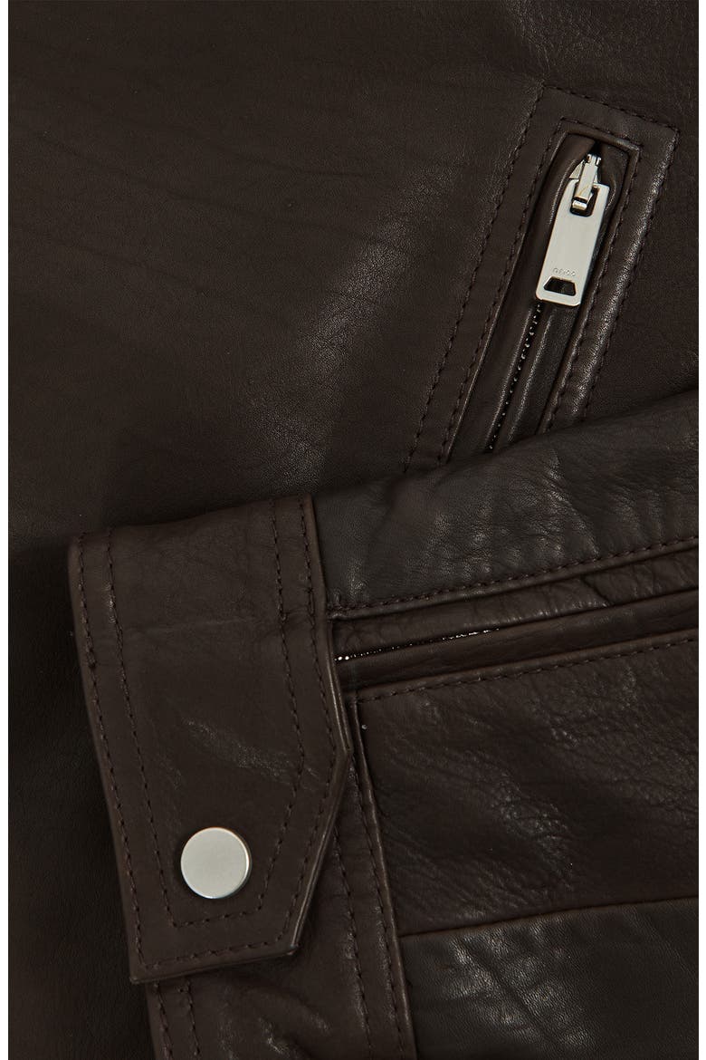 Lidia Leather Moto Jacket, Alternate, color, CHOCOLATE BROWN