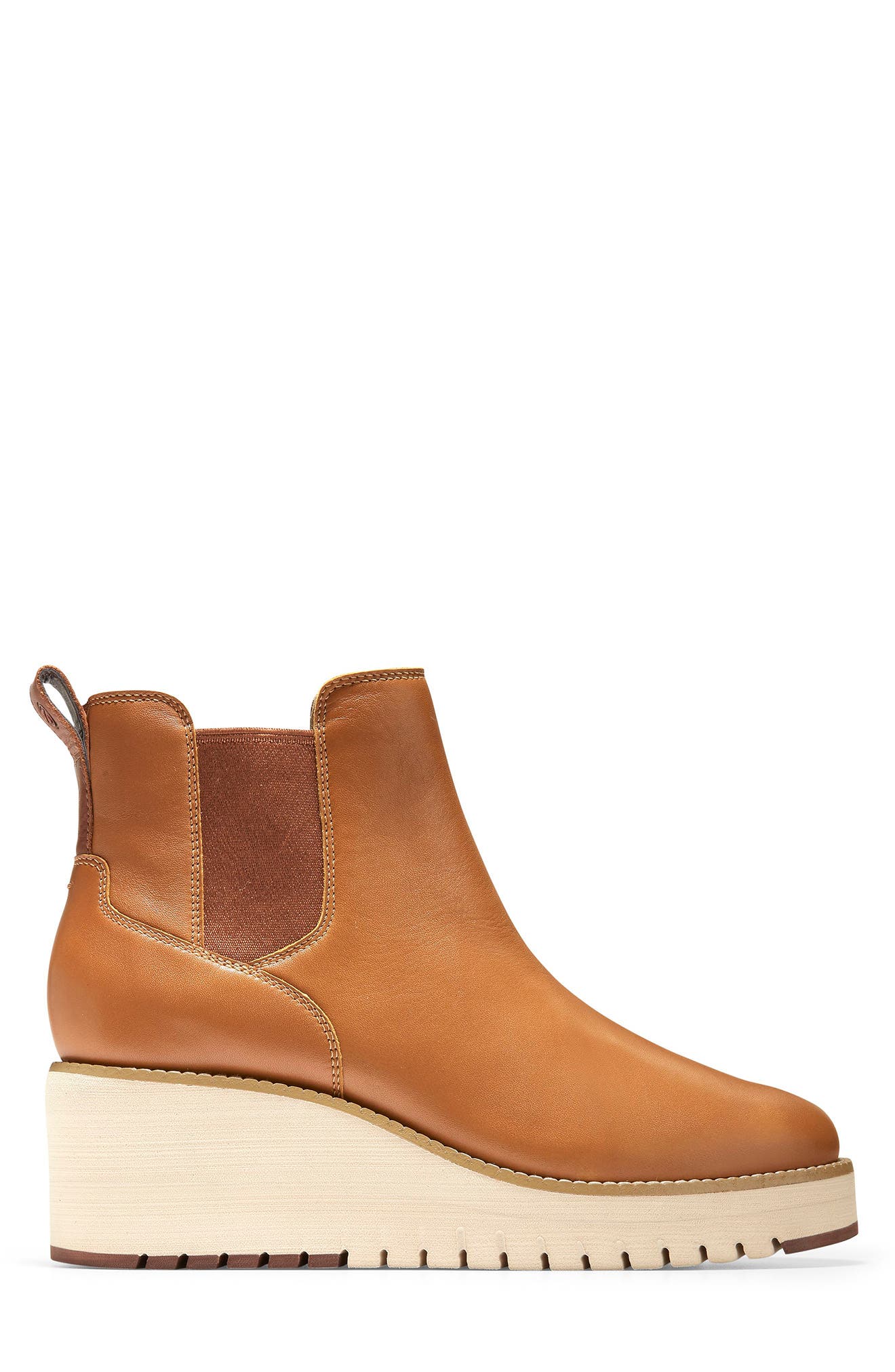 Cole Haan ZeroGrand Waterproof City Wedge Bootie, Alternate, color, British Tan Leather