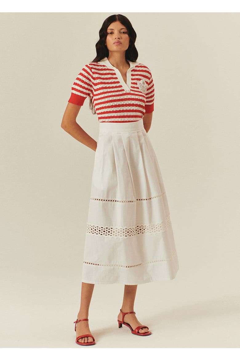 Sydney Midi Skirt, Alternate, color, WHITE