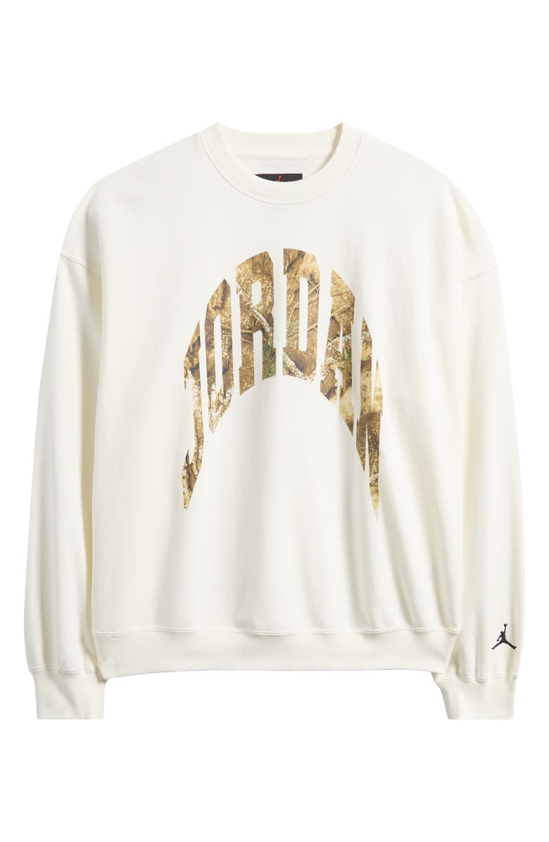 Jordan x Realtree Oversize Graphic Crewneck Sweatshirt, Alternate, color, Sail/ Black