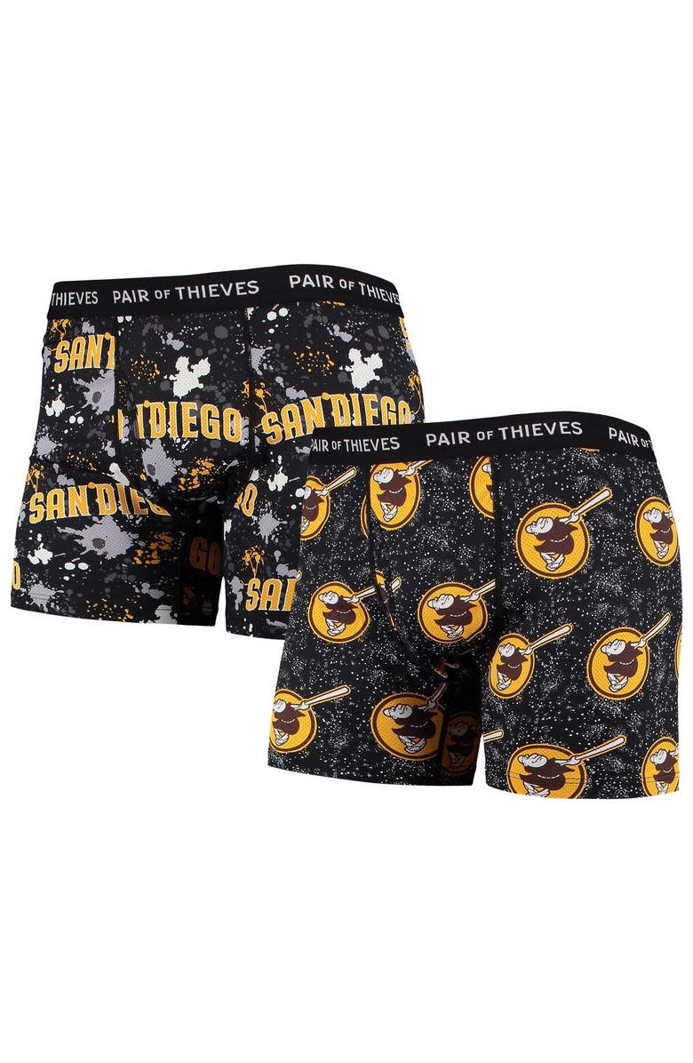 Pair of Thieves Men's Pair of Thieves Black San Diego Padres Super Fit 2-Pack Boxer Briefs Set, Main, color, Black