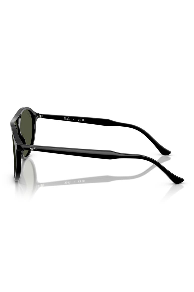 56mm Round Sunglasses, Alternate, color, BLACK