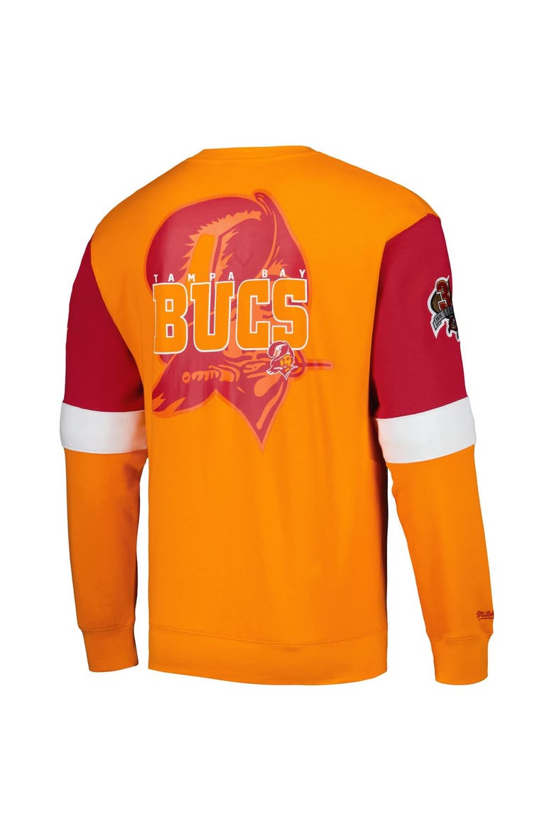 Men's Mitchell & Ness Orange Tampa Bay Buccaneers Gridiron Classics Allover 3.0 Pullover Sweatshirt, Alternate, color, Orange