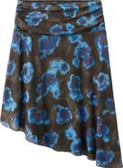 MANGO Asymmetrical Printed Mesh Skirt