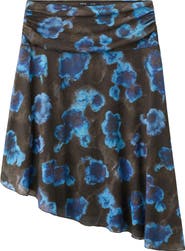 MANGO Asymmetrical Printed Mesh Skirt