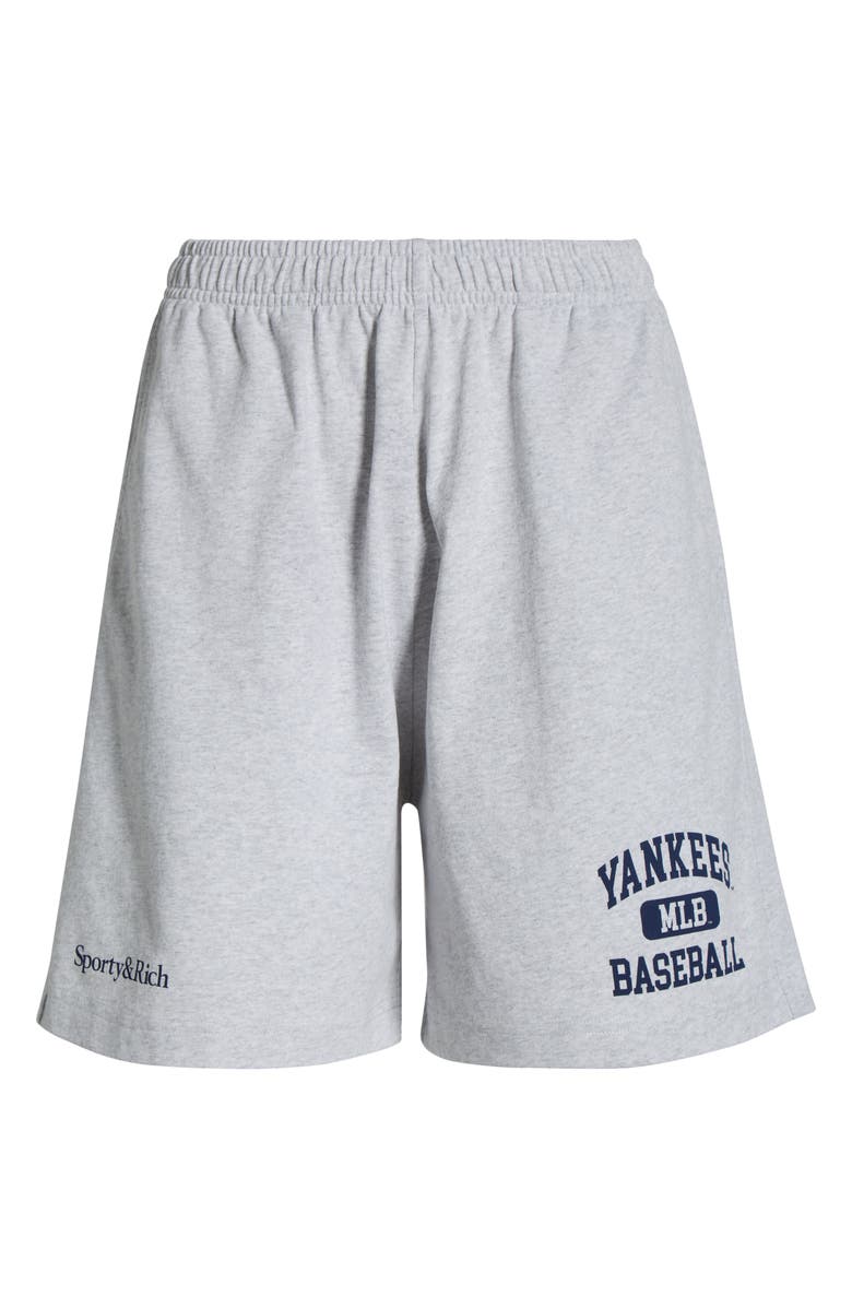 Sporty & Rich x '47 MLB New York Yankees Ivy Cotton Gym Shorts, Alternate, color, Heather Gray