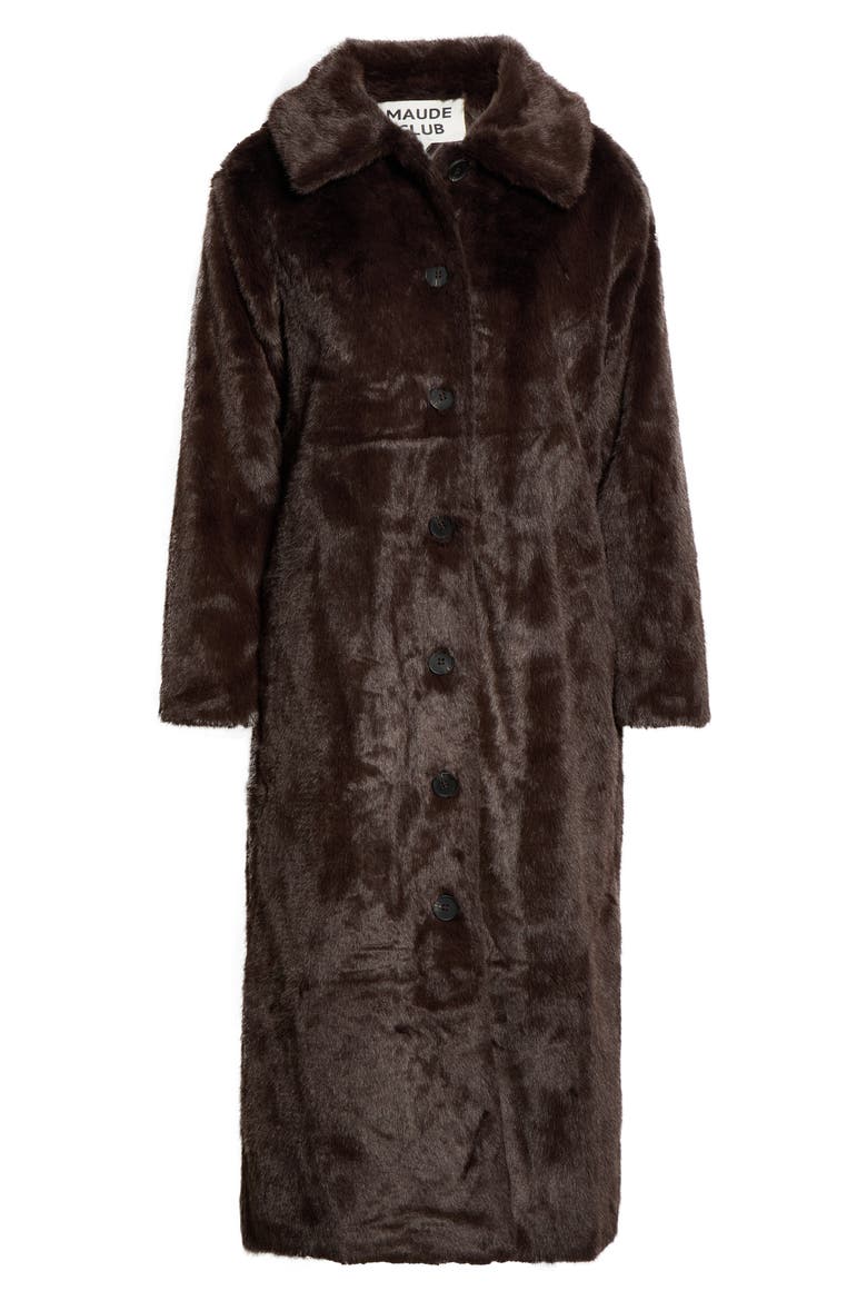 Tory Faux Fur Coat, Alternate, color, CHOCOLATE