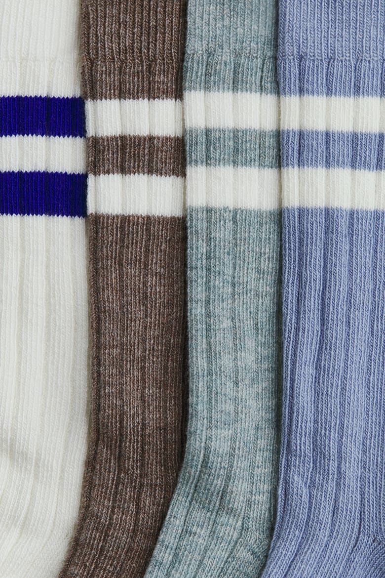 4-pack Ribbed Socks, Alternate, color, Light blue/turquoise