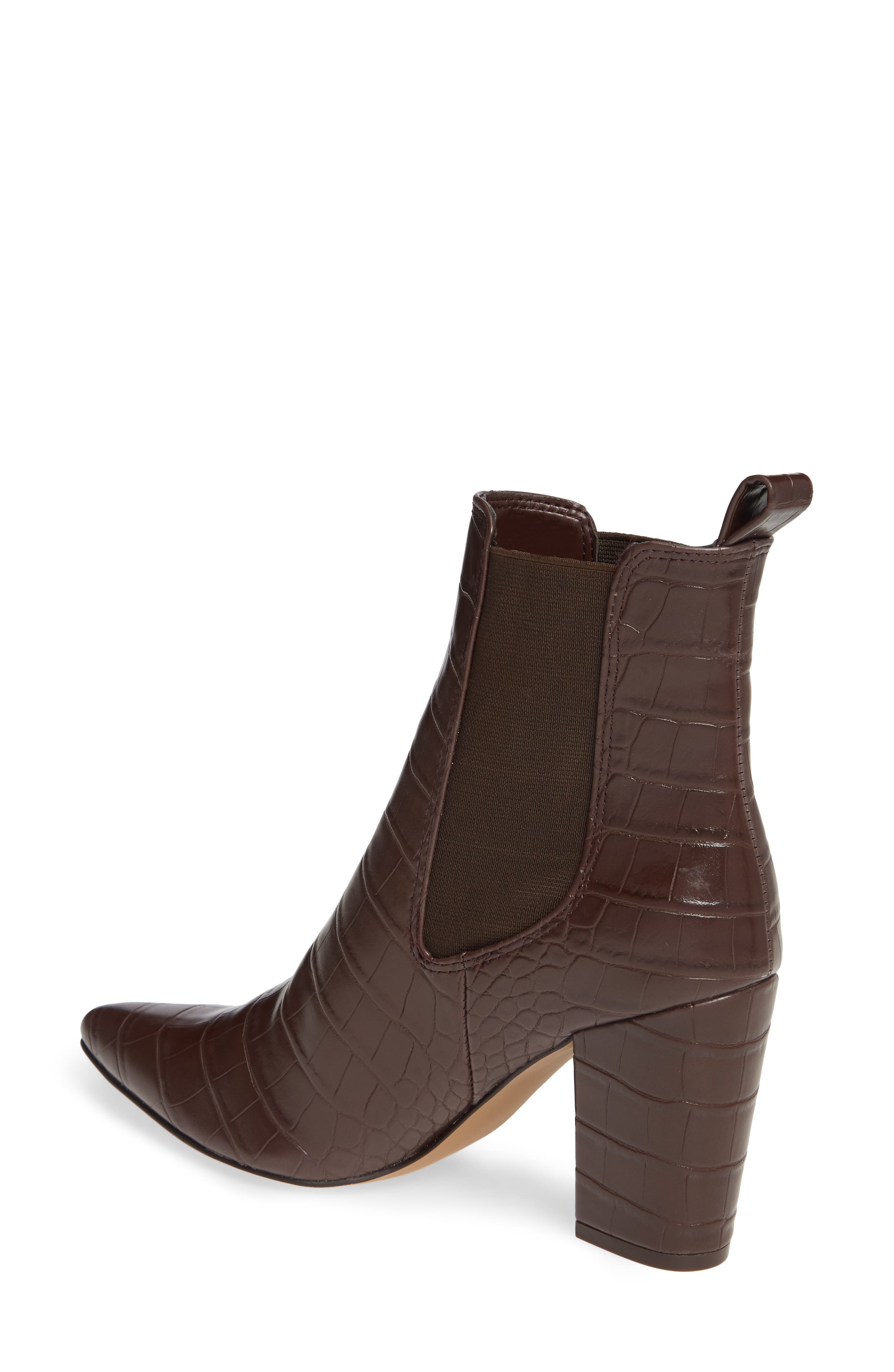 Subtle Snake Embossed Chelsea Boot, Alternate, color, BROWN CROCODILE