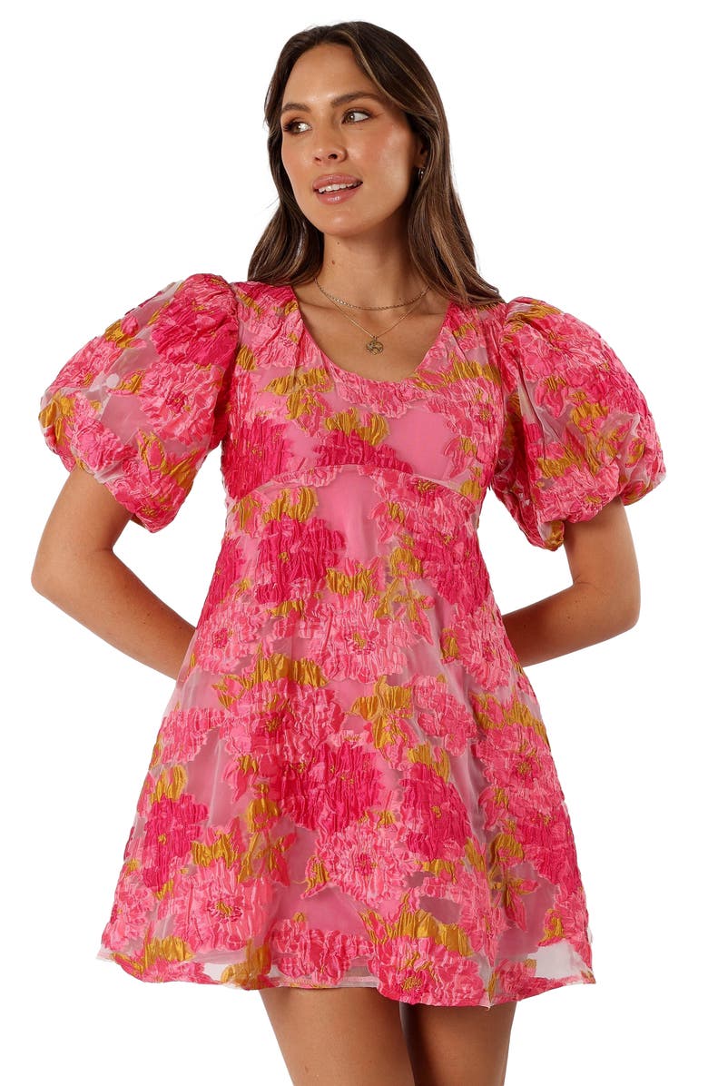 Petal & Pup Jordin Floral Puff Sleeve Minidress, Alternate, color, 