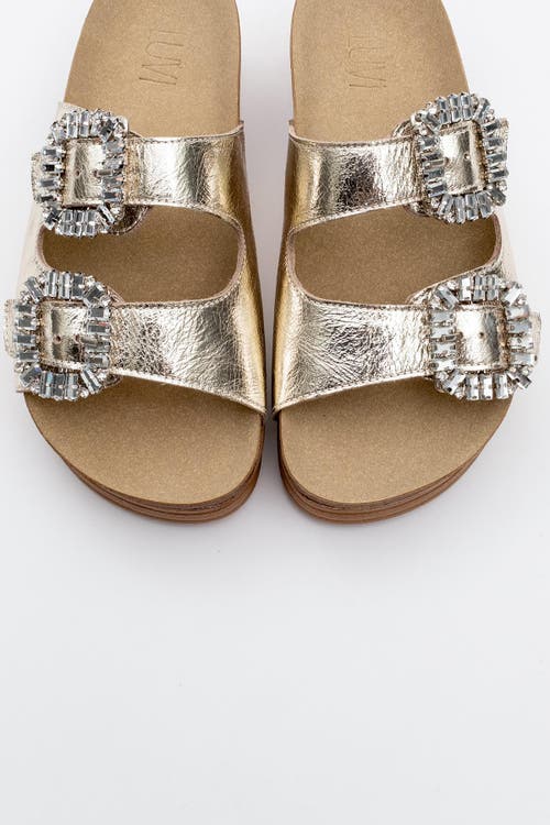 Forever & Always Shoes Polacca Leather Slide Sandal