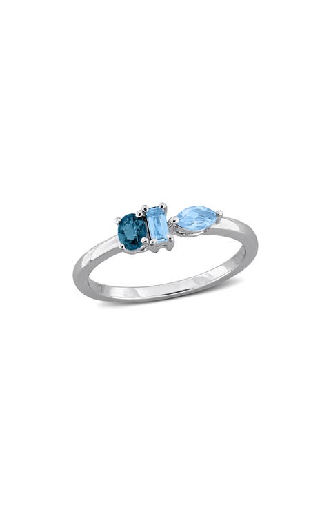 Mixed Blue Topaz Ring