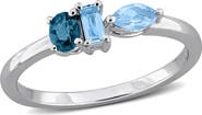 DELMAR Mixed Blue Topaz Ring