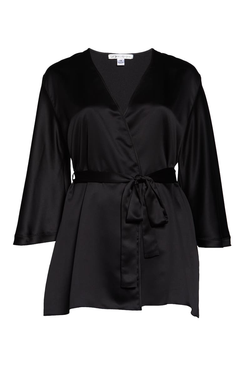Heavenly Satin Wrap, Alternate, color, BLACK