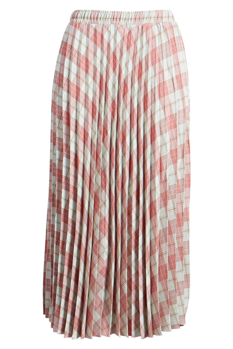 Robin Pleated Midi Skirt, Alternate, color, PINK