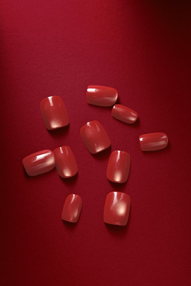 Basic But Make It Boss Square Press on Nails, Alternate, color, Red