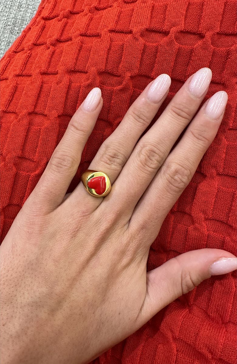 Wilhelmina Garcia Red Heart Ring, Alternate, color, 