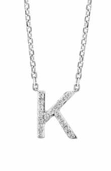 EFFY Sterling Silver Pavé Diamond Initial Pendant Necklace - 0.14 ctw.