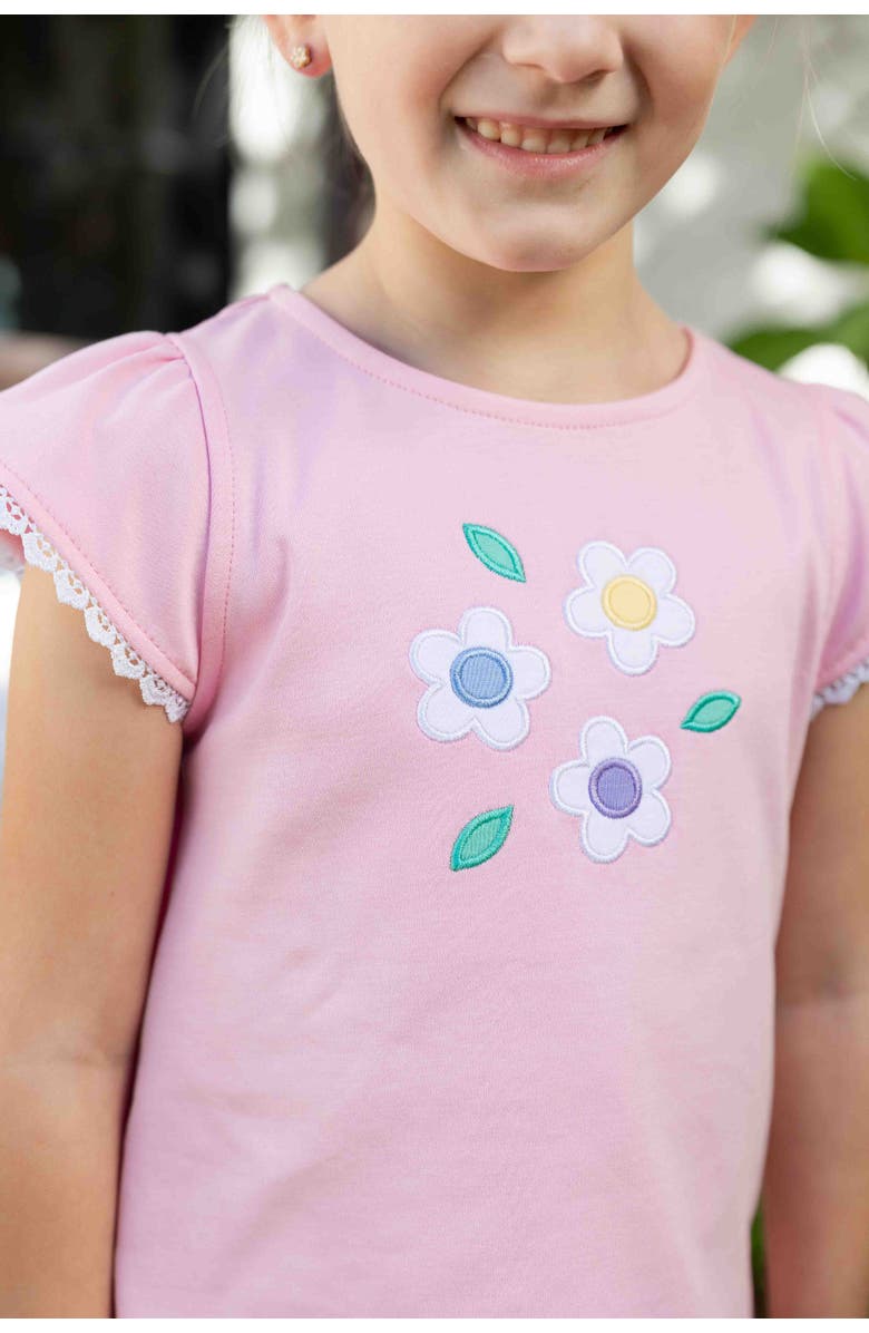 Florence Eiseman Knit Top With Flowers, Alternate, color, Pink