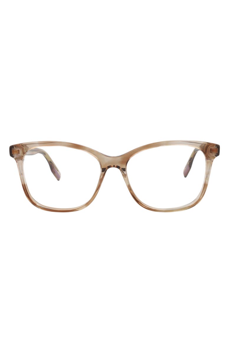 McQueen 53mm Square Optical Glasses, Main, color, Havana Havana Transparent