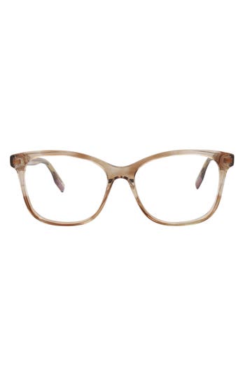 Alexander Mcqueen Mcqueen 53mm Square Optical Glasses In Havana Havana Transparent
