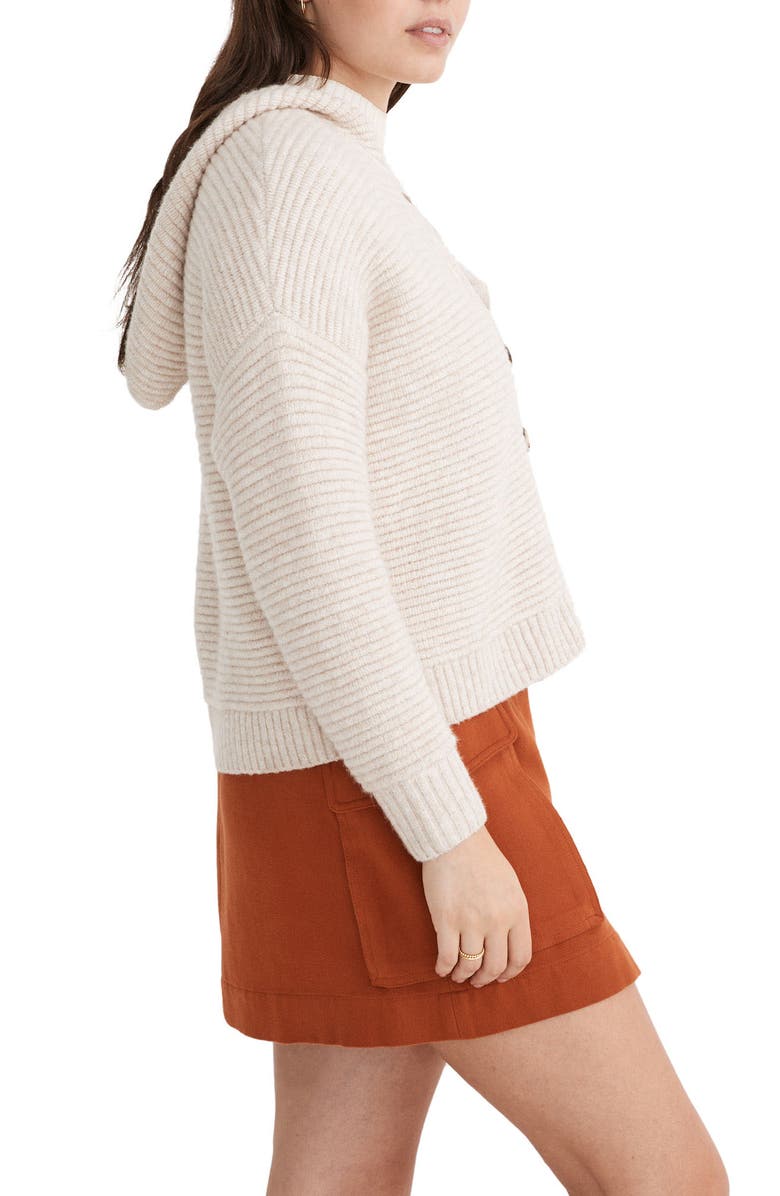Madewell Hooded Crop Cardigan, Alternate, color,