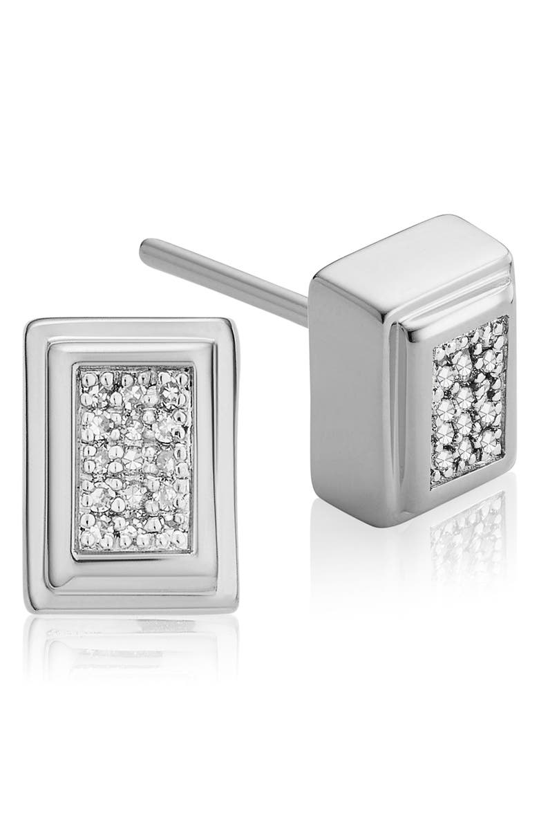 Monica Vinader Baja Deco Diamond Stud Earrings, Main, color, 