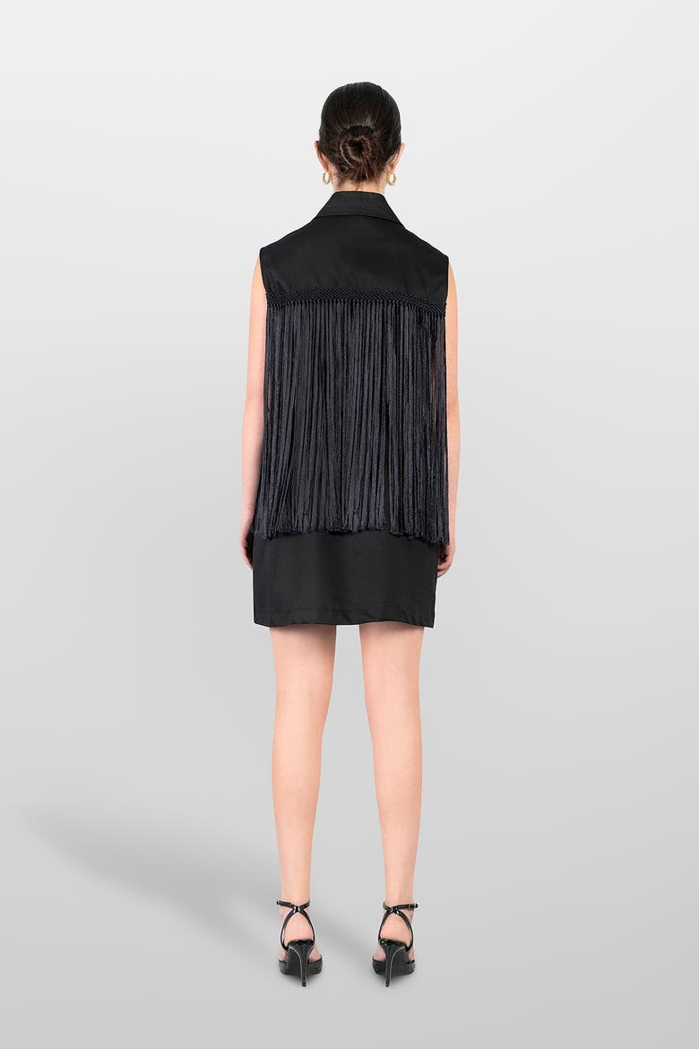 Sahariana Cotton Dress, Alternate, color, Black