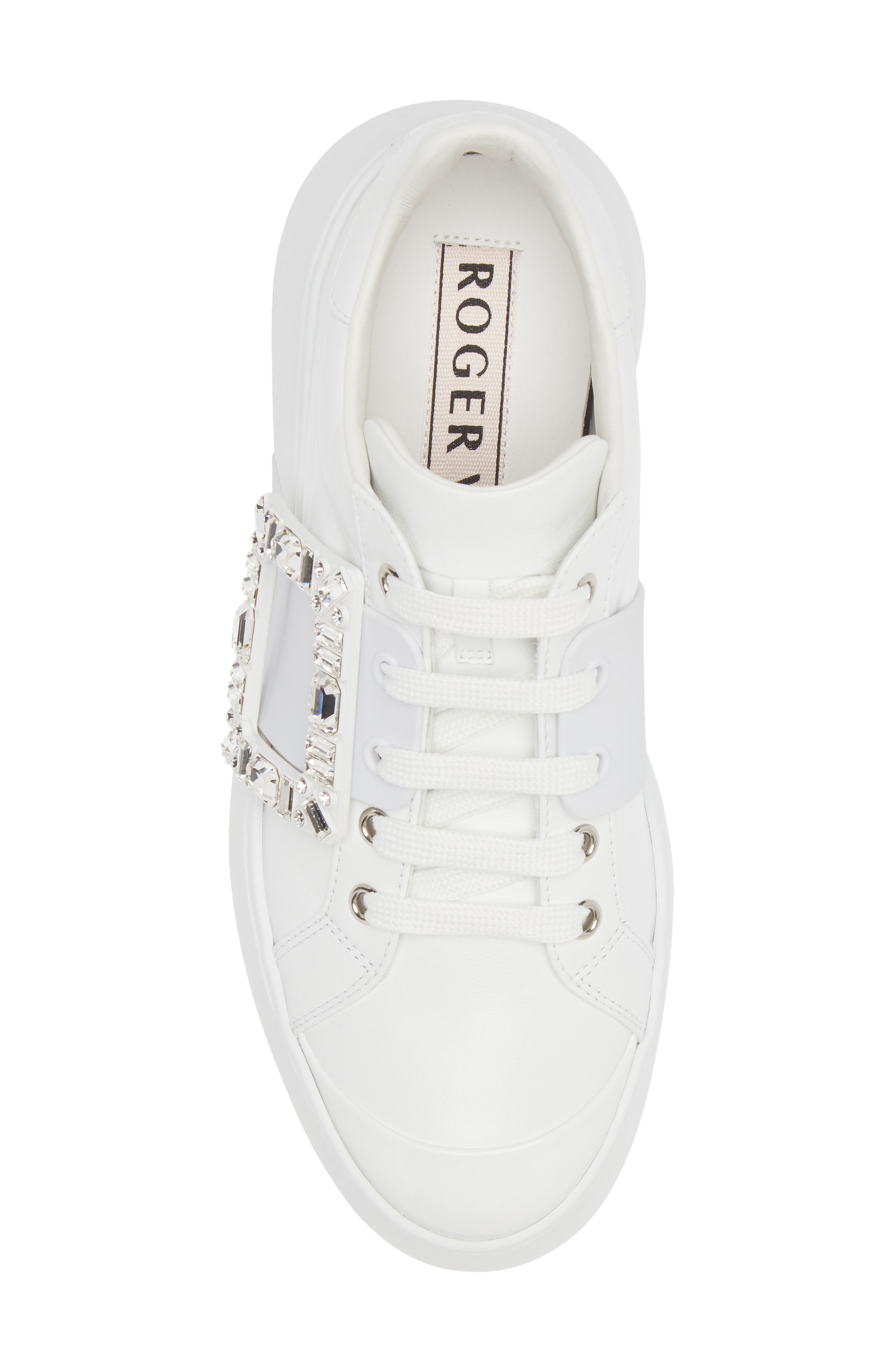 Roger Vivier Viv Skate Platform Sneaker, Alternate, color, Bianco