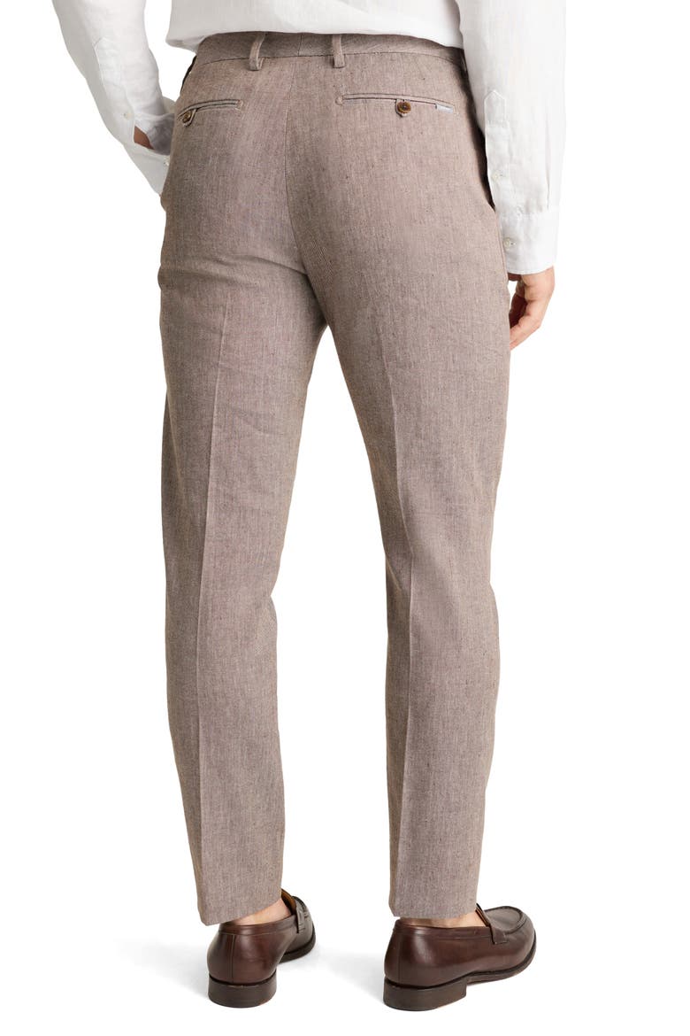 Primo Cotton & Linen Blend Chinos, Alternate, color, MID BROWN TWILL