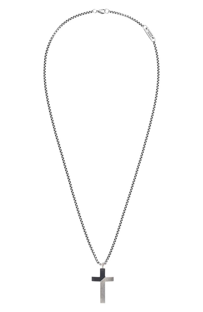 Steve Madden Cross Pendant Necklace, Main, color,