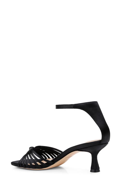 Jewel Badgley Mischka Silvia Ankle Strap Sandal In Black Satin