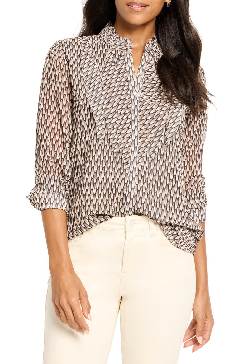 Abstract Dot Chiffon Top, Main, color, NEUTRAL MULTI