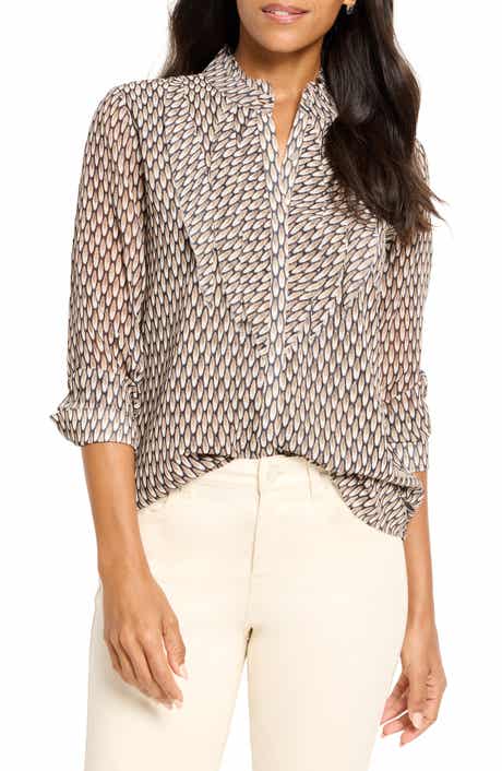 NIC+ZOE Abstract Dot Chiffon Top