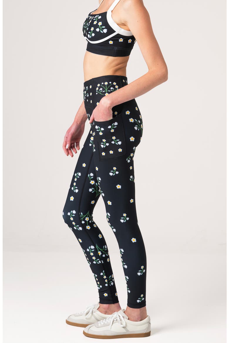 Night Garden High-Waisted Leggings, Alternate, color, Black