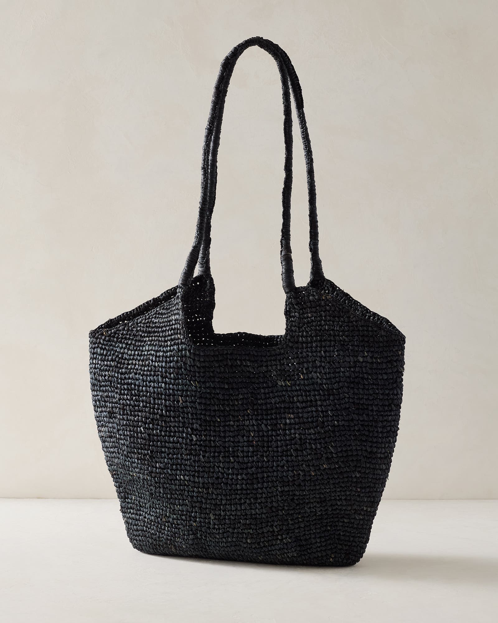 Haven Well Within Raffia Tote, Main, color, Black