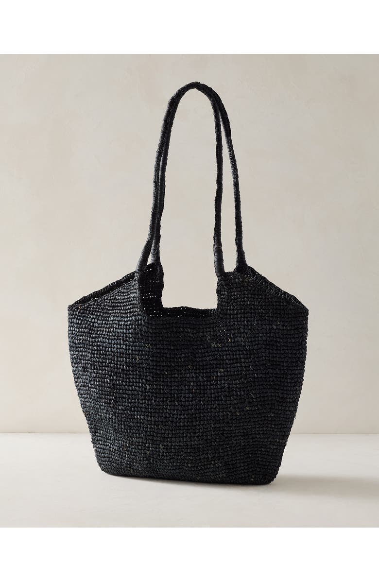 Haven Well Within Raffia Tote, Main, color, Black